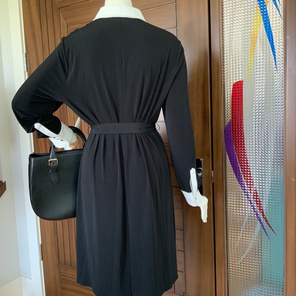 IVANKA, Black & White Belted Shirt Dress, Size XL - Picture 7 of 15